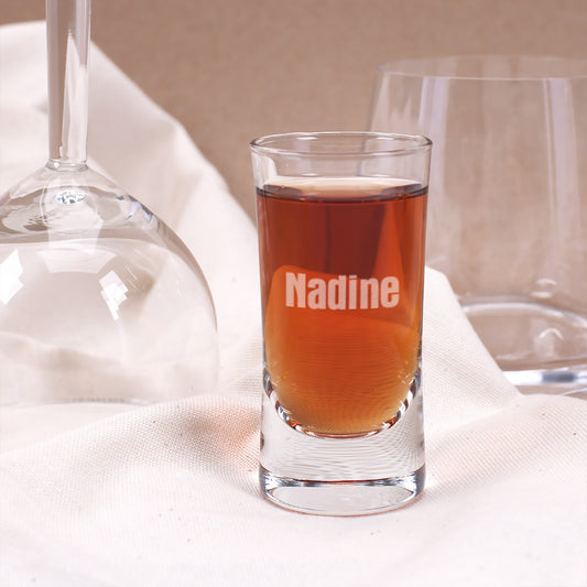 6 Schnapsgläser im Set mit Ihren Wunschnamen graviert