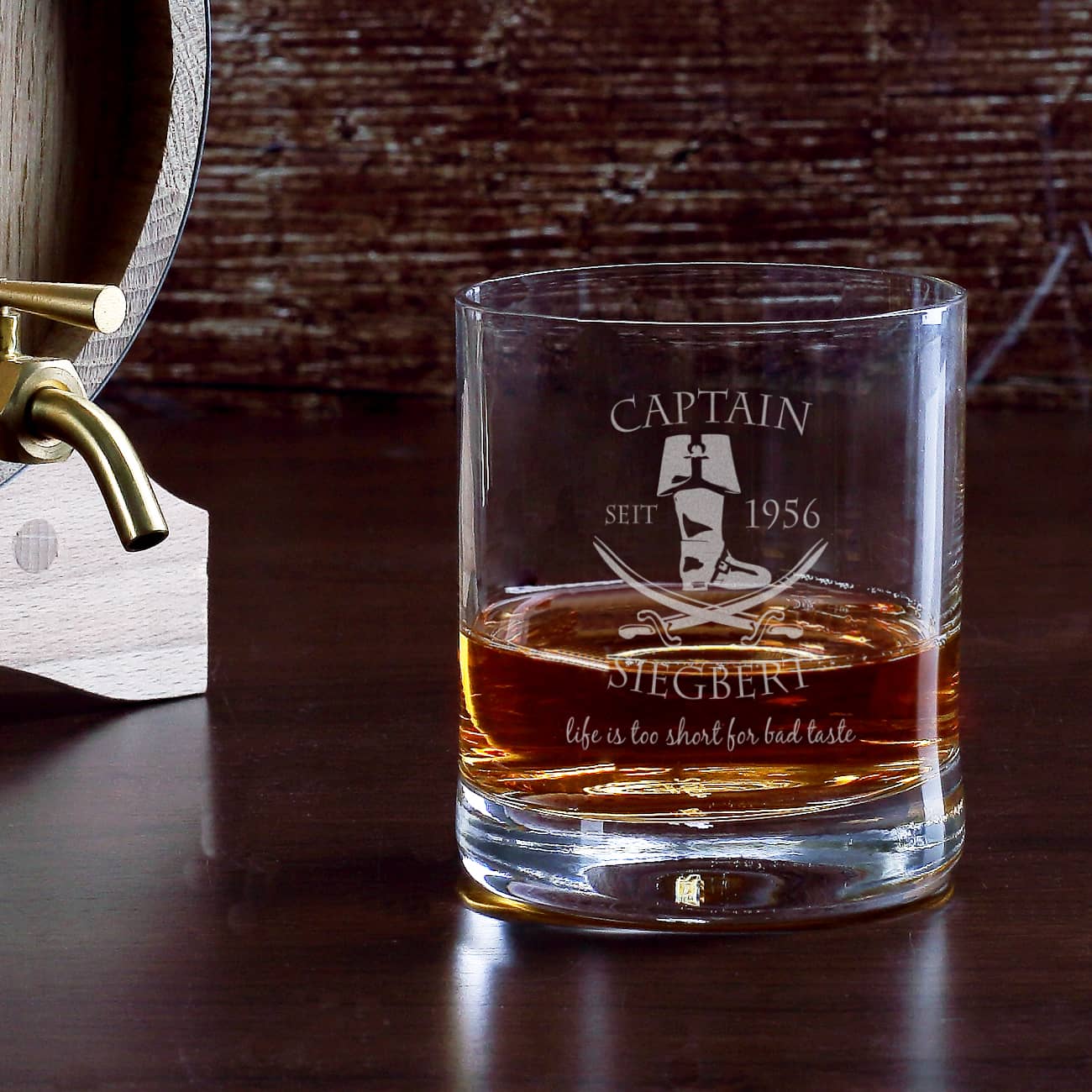 persönliches Glas mit individueller Gravur