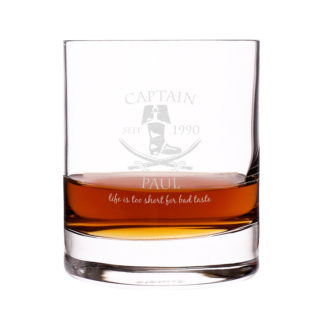 Graviertes Whiskeyglas - Name und Jahr