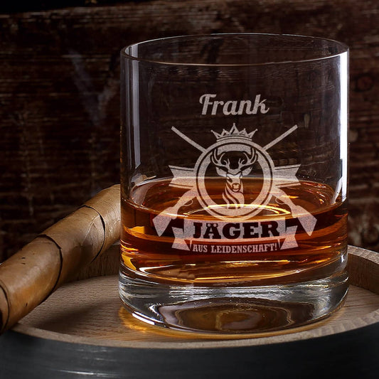 Jäger aus Leidenschaft - graviertes Whiskyglas mit Name