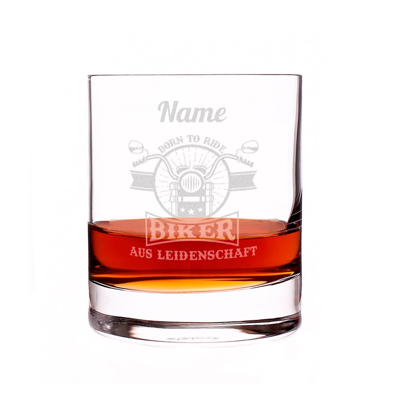 Motorradfahrer aus Leidenschaft - graviertes Whiskyglas