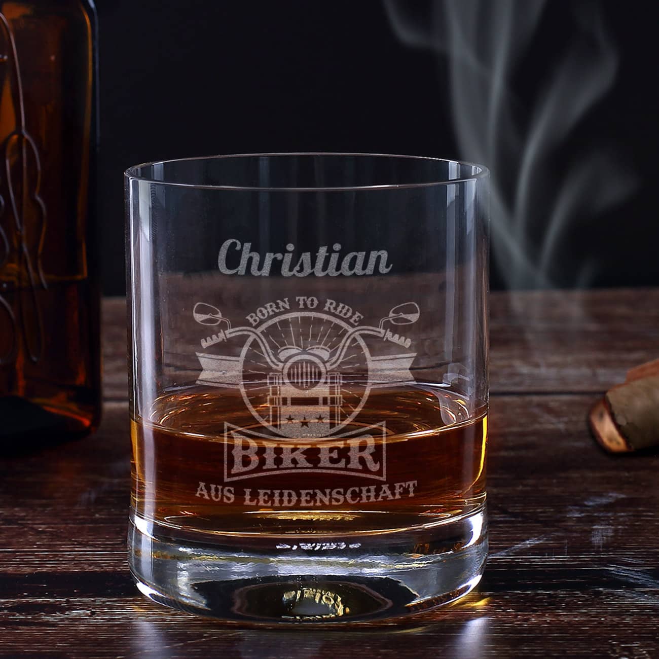 Biker aus Leidenschaft - graviertes Whiskyglas mit Name
