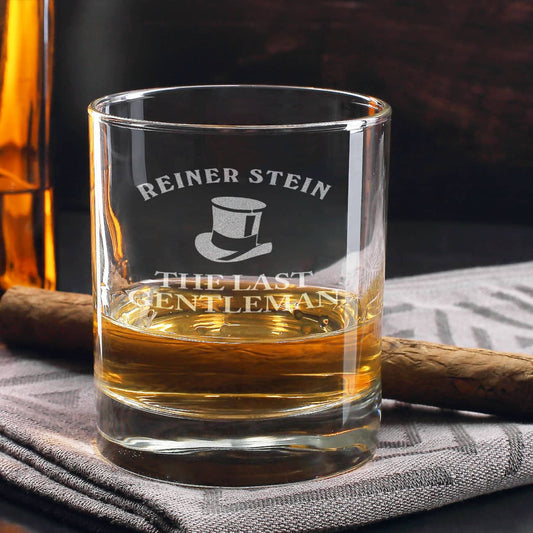 Whiskyglas mit "The last Gentleman" und Wunschname graviert