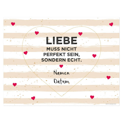 Großes Banner mit Namen und Datum bedruckt