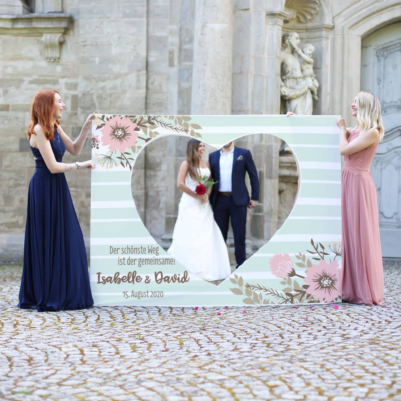 Herzbanner zum Durchtragen der Braut