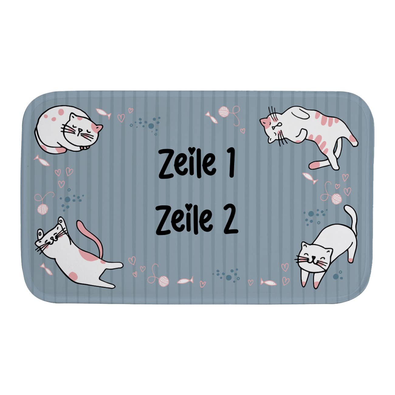 Katzenfussmatte mit Wunschtext 76x48cm