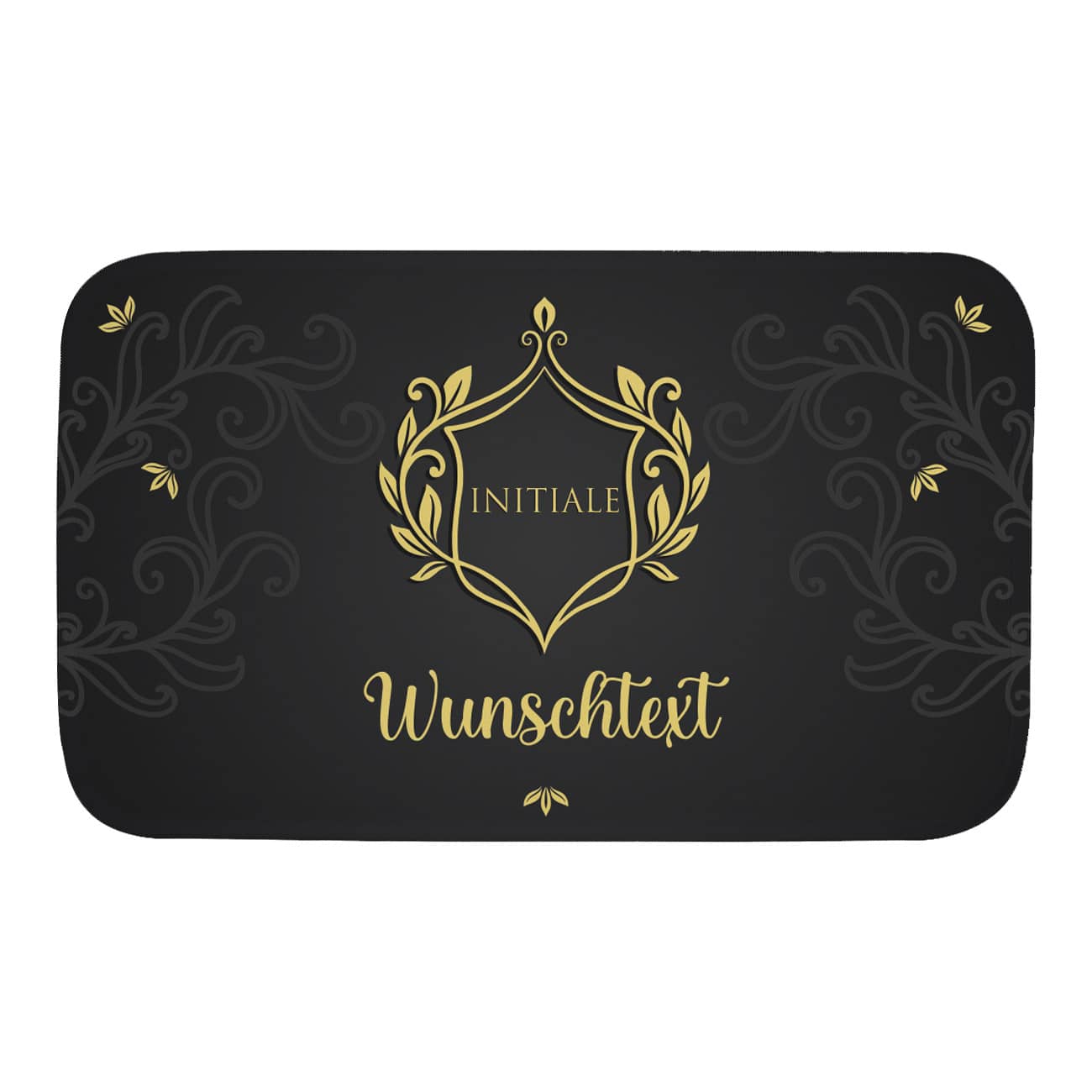 Edle Badematte mit Wappen, Initiale und Wunschtext, 76x45cm