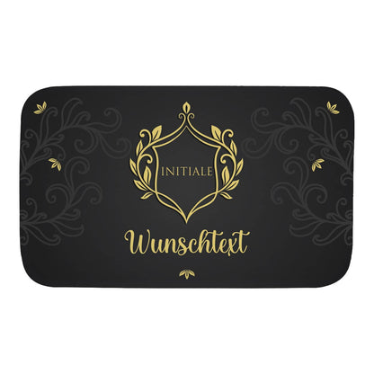 Edle Badematte mit Wappen, Initiale und Wunschtext, 76x45cm