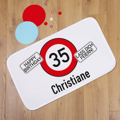 Türvorleger zum Geburtstag mit Verkehrszeichen