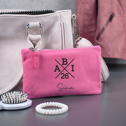 ABI kleine pinke Tasche mit Name "Sina" zum Abitur vor Handtasche