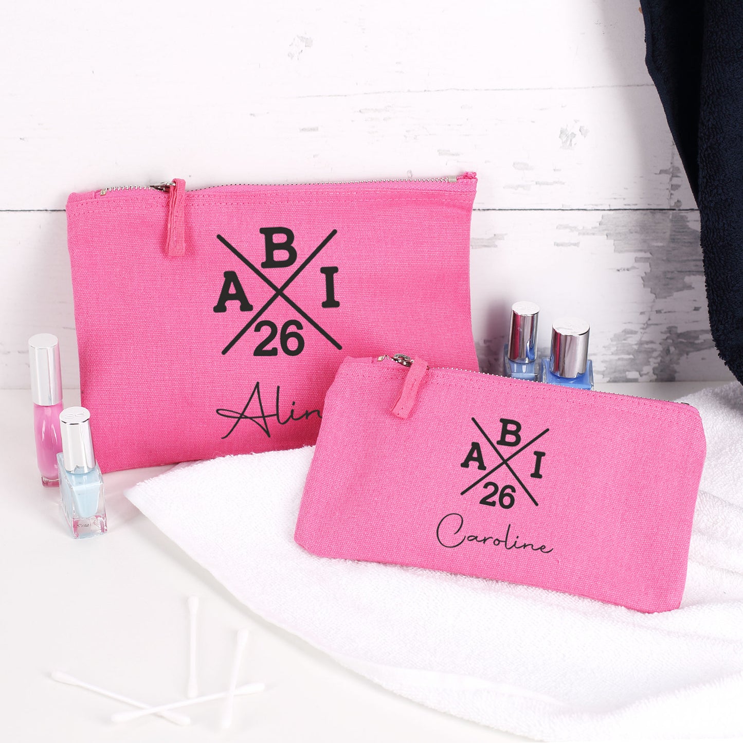 ABI kleine pinke Tasche mit Name zum Abitur - 2 Größen