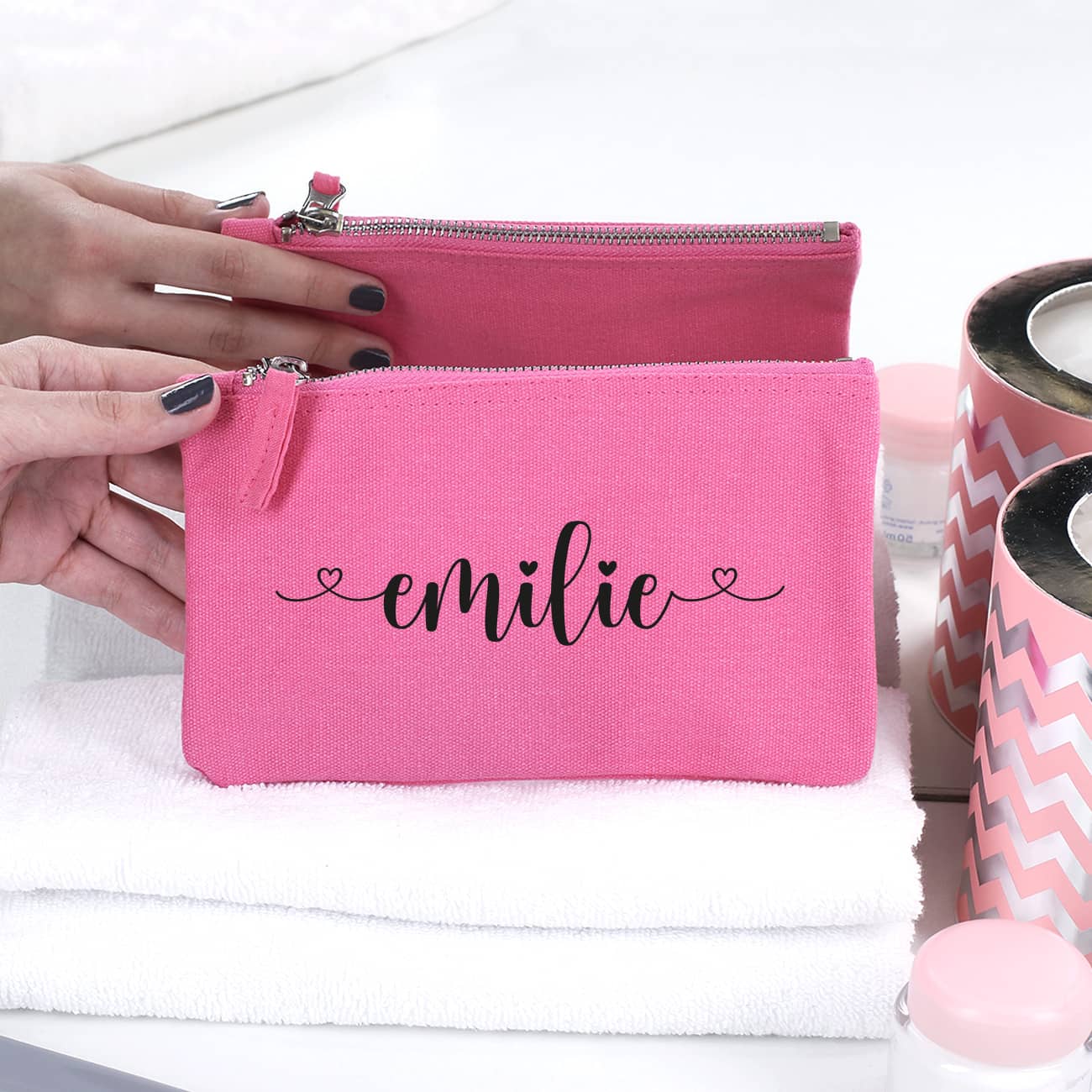 Beautycase in 5 Farben mit Namensaufdruck