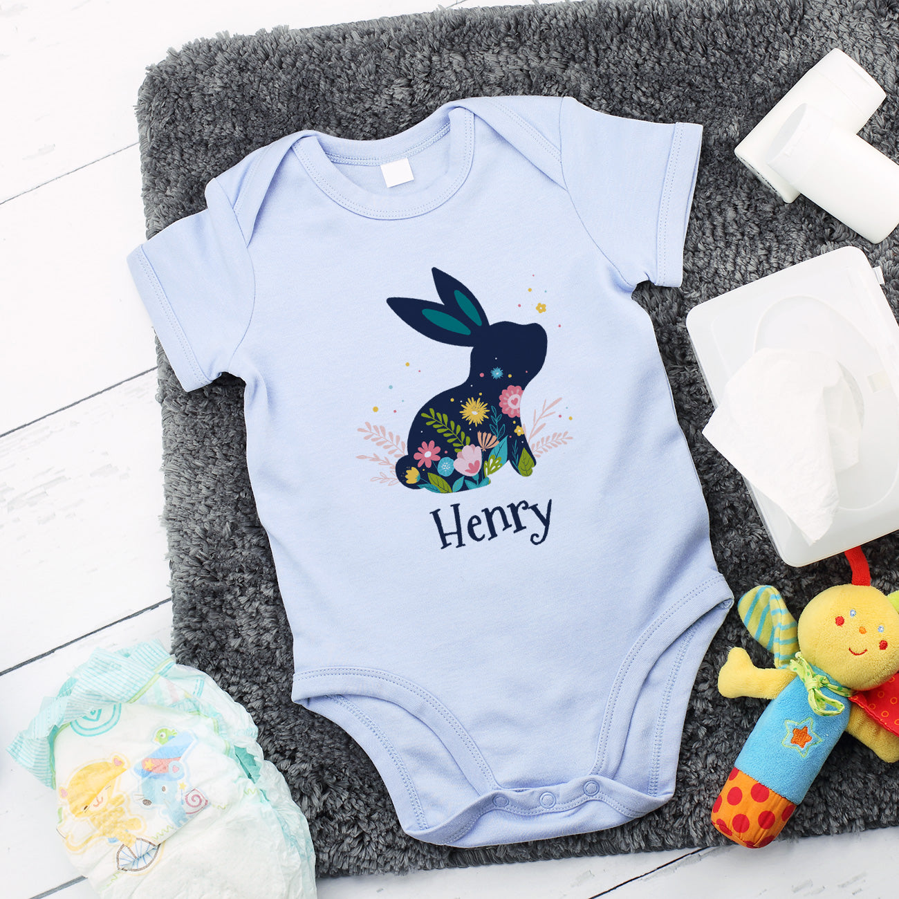 bedruckter Babybody zu Ostern