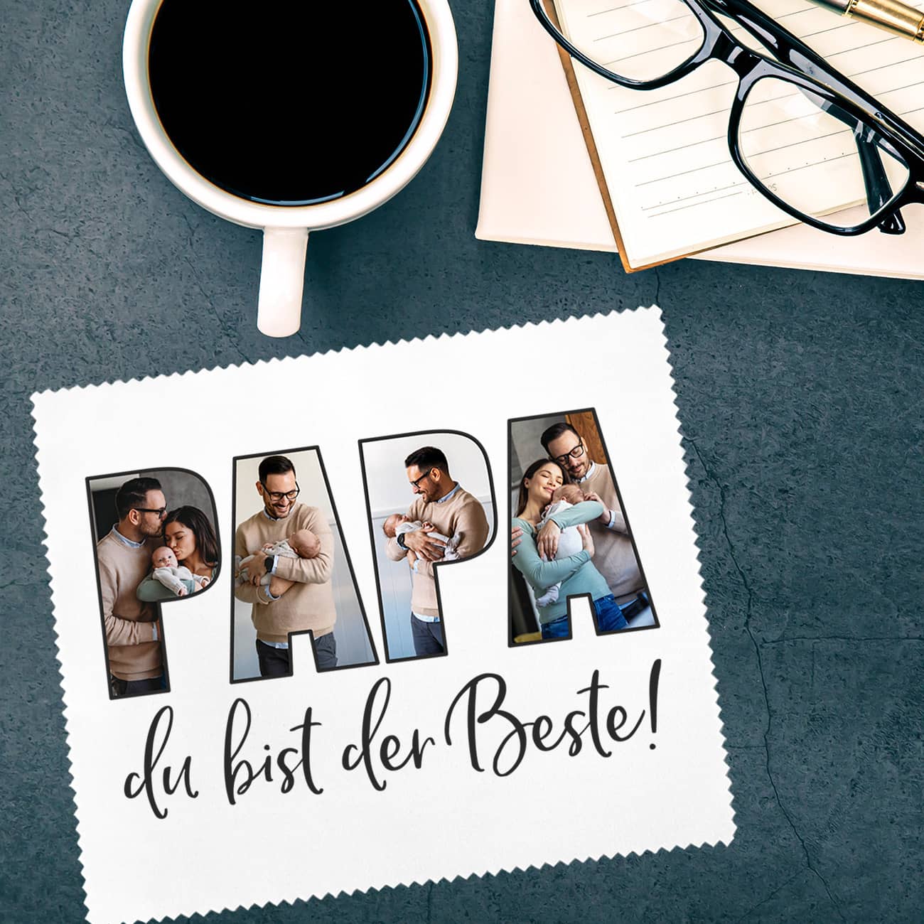 Brillenputztuch für den besten Papa mit Fotos