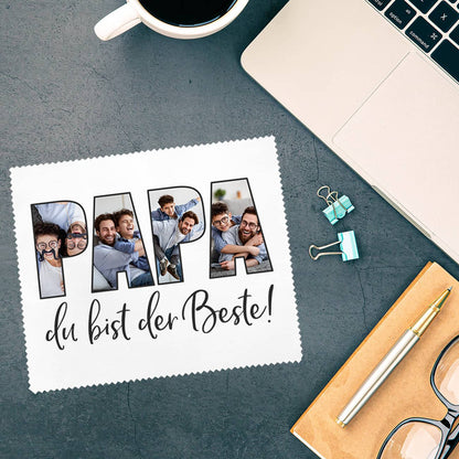 Brillenputztuch für den besten Papa mit Fotos