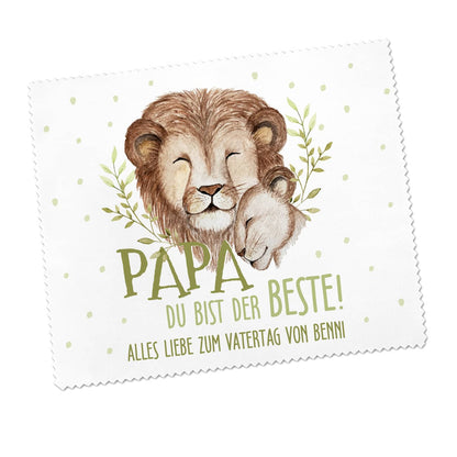 Löwen Motiv, Spruch "Papa, du bist der Beste!" und Text nach Wunsch
