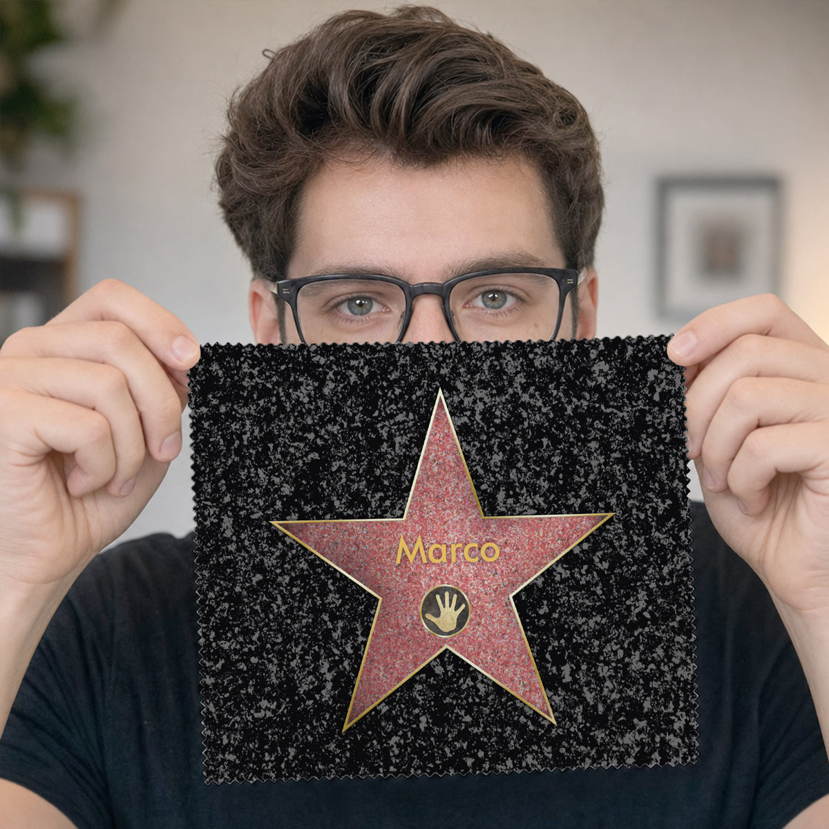 Brillenputztuch Walk of Fame mit Wunschnamen
