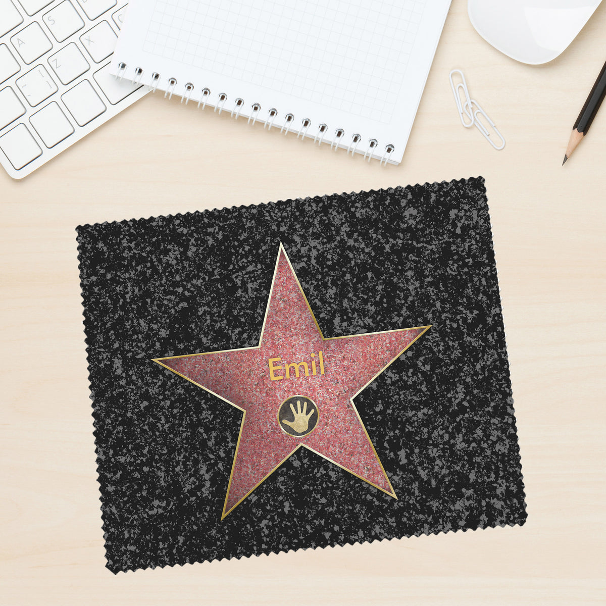 Brillenputztuch Walk of Fame mit Wunschnamen