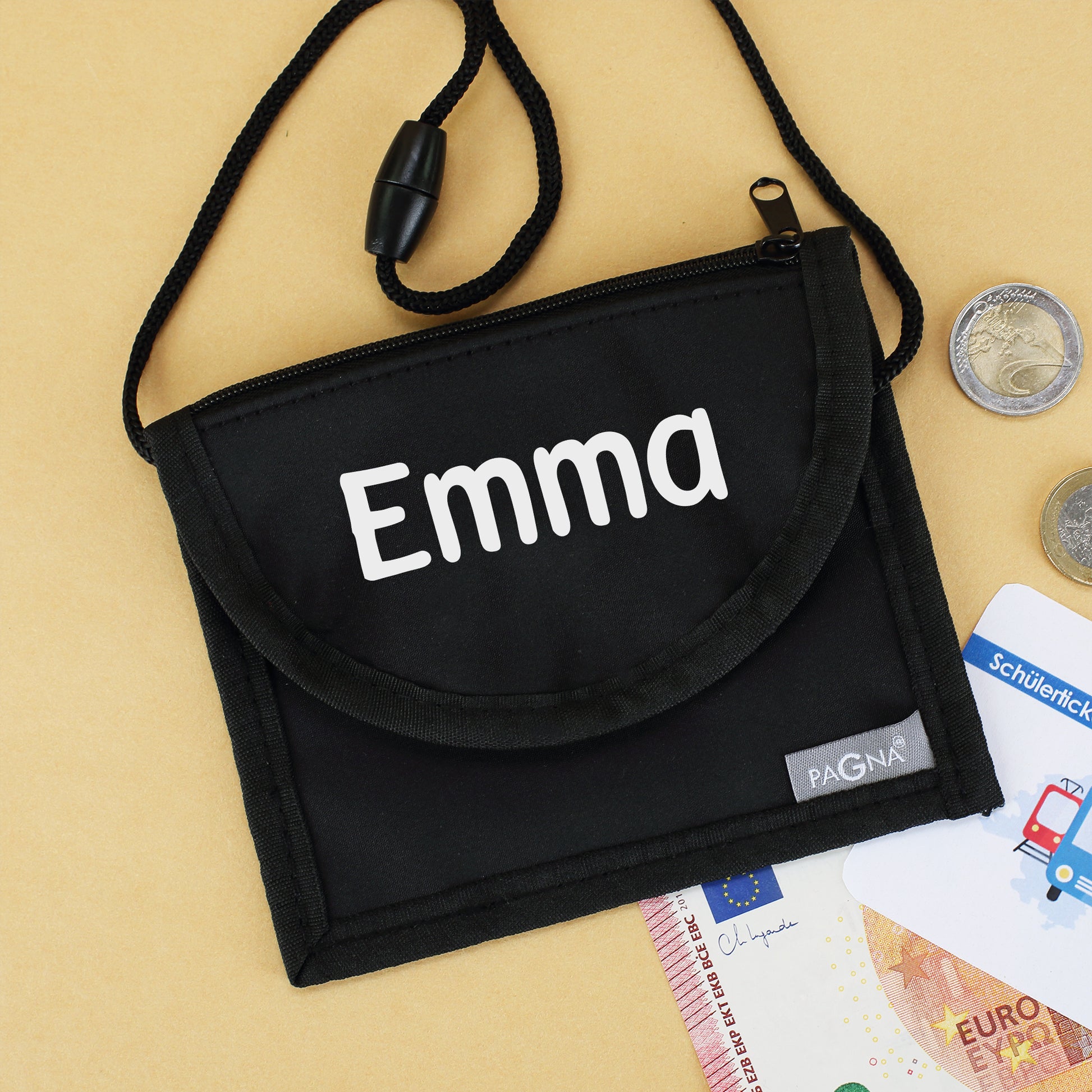 Brustbeutel mit Namensaufdruck