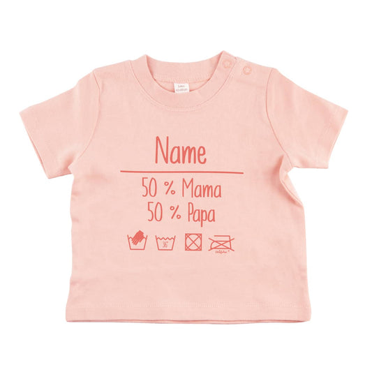 Rosa Babyshirt mit Namensaufdruck