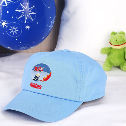 Hellblaues Kinder Basecap mit Feuerwehrmotiv