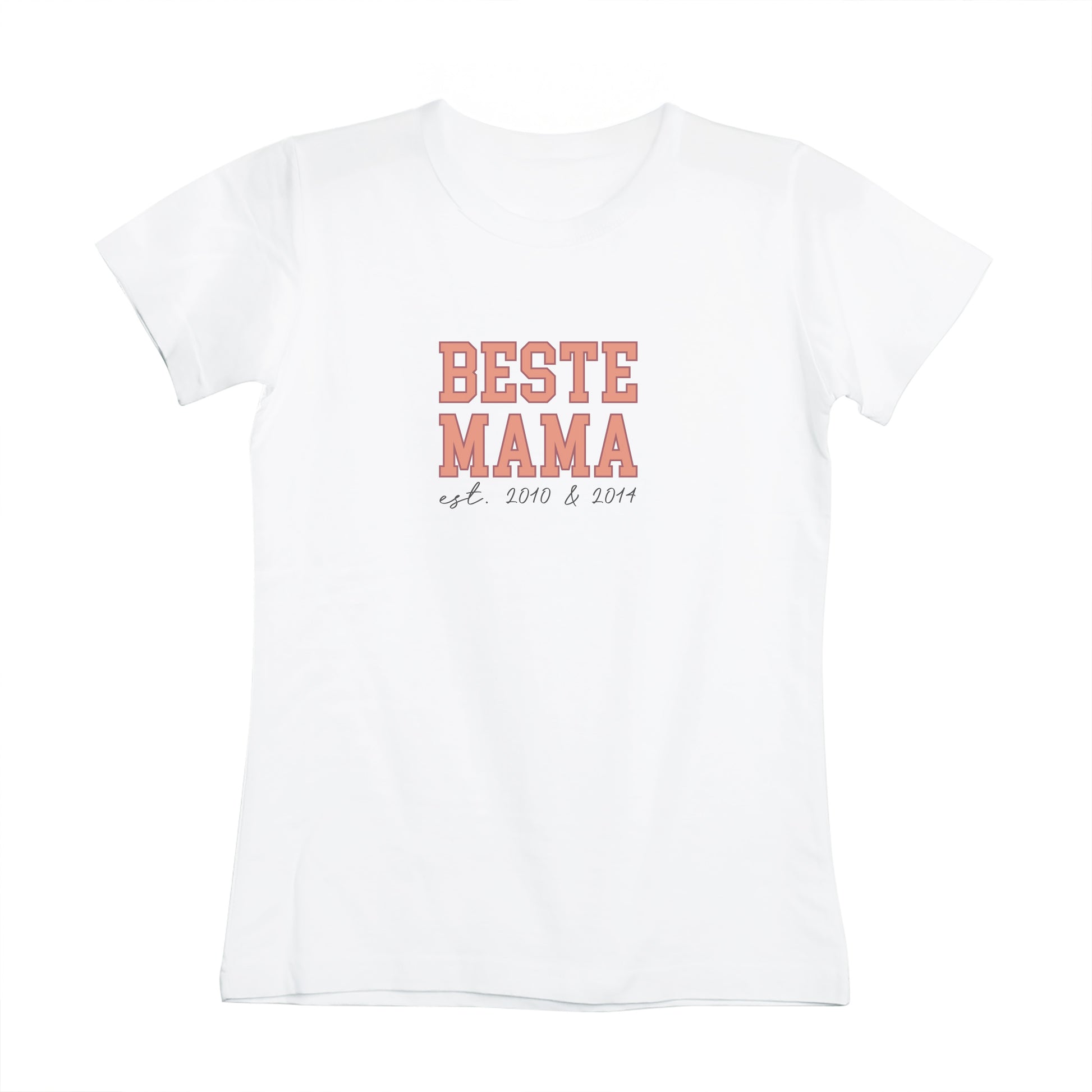 Produktbild Damen T-Shirt Beste Mama in weiß mit personalisierter Jahreszahl ohne Model