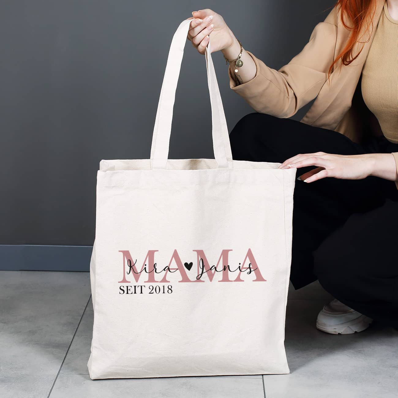 Einkaufstasche mit persönlichem Aufdruck "Mama seit..."
