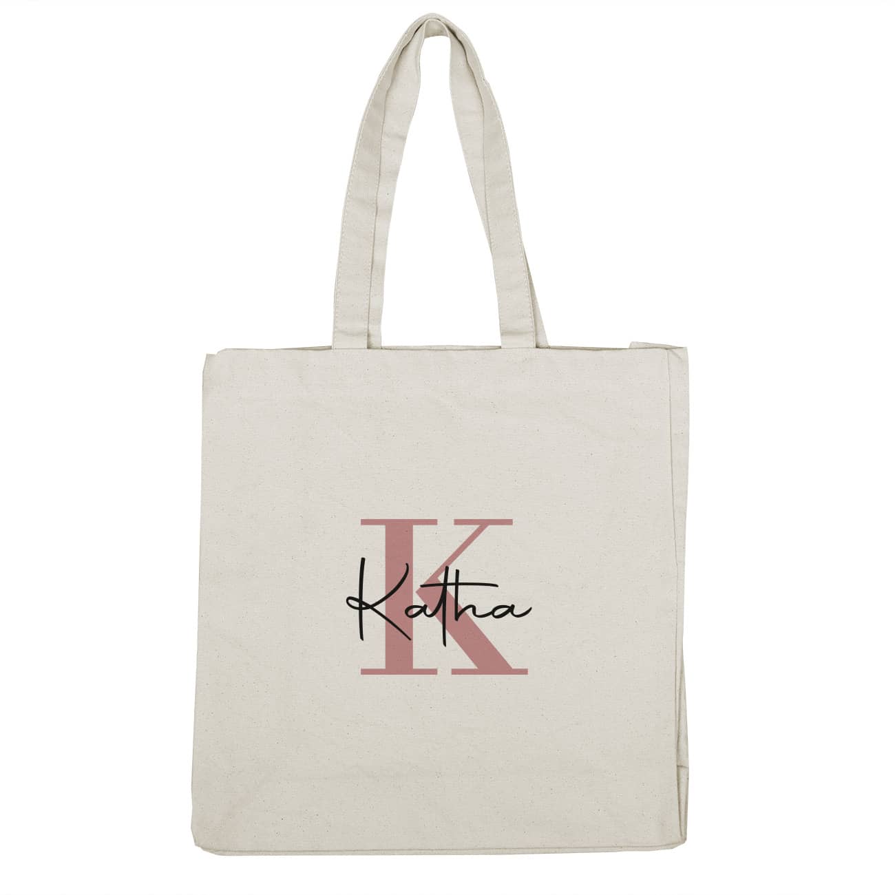 Rosa Initiale und Name als Personalisierung