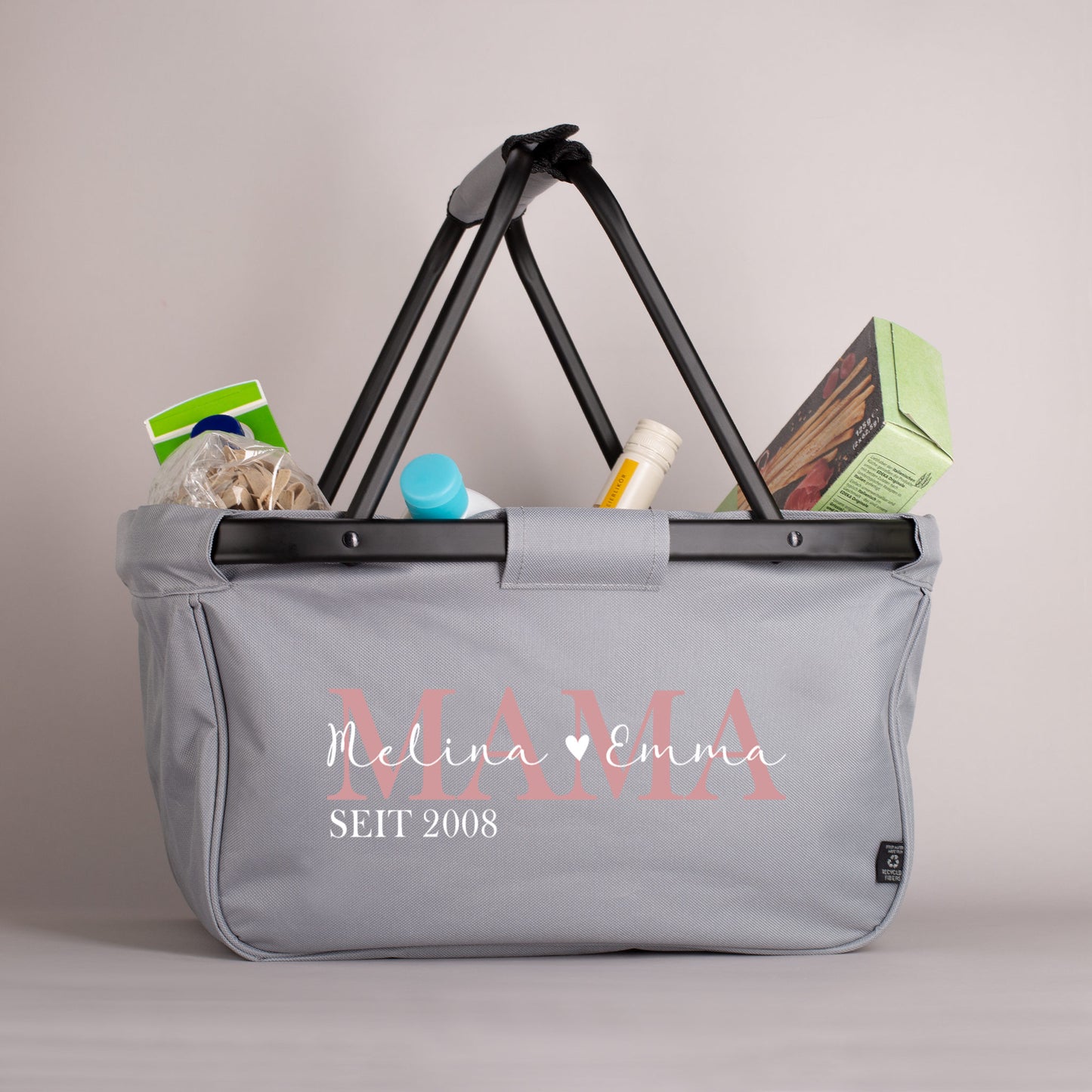 Faltbarer Einkaufskorb - Mama seit - mit persönlichem Aufdruck
