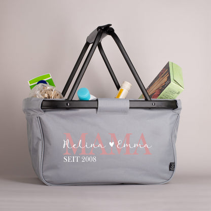 Faltbarer Einkaufskorb - Mama seit - mit persönlichem Aufdruck