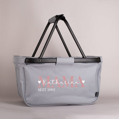 Faltbarer Einkaufskorb - Mama seit - mit persönlichem Aufdruck