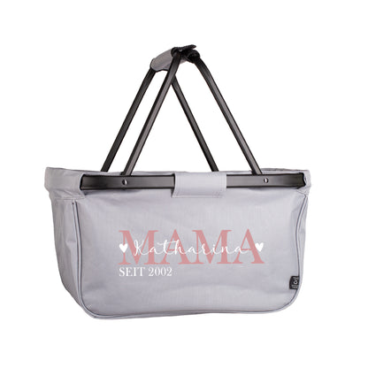 Faltbarer Einkaufskorb - Mama seit - mit persönlichem Aufdruck