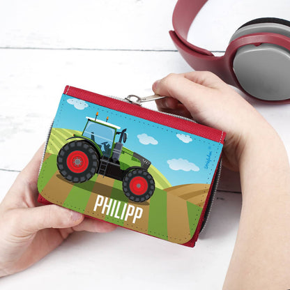 Geldbörse in rot mit Name