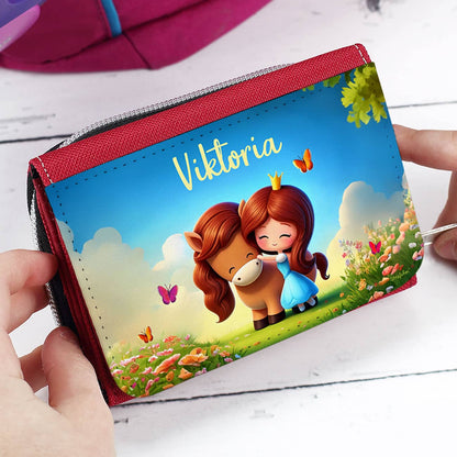 Kindergeldbörse mit Prinzessinnen-Motiv und Wunschname