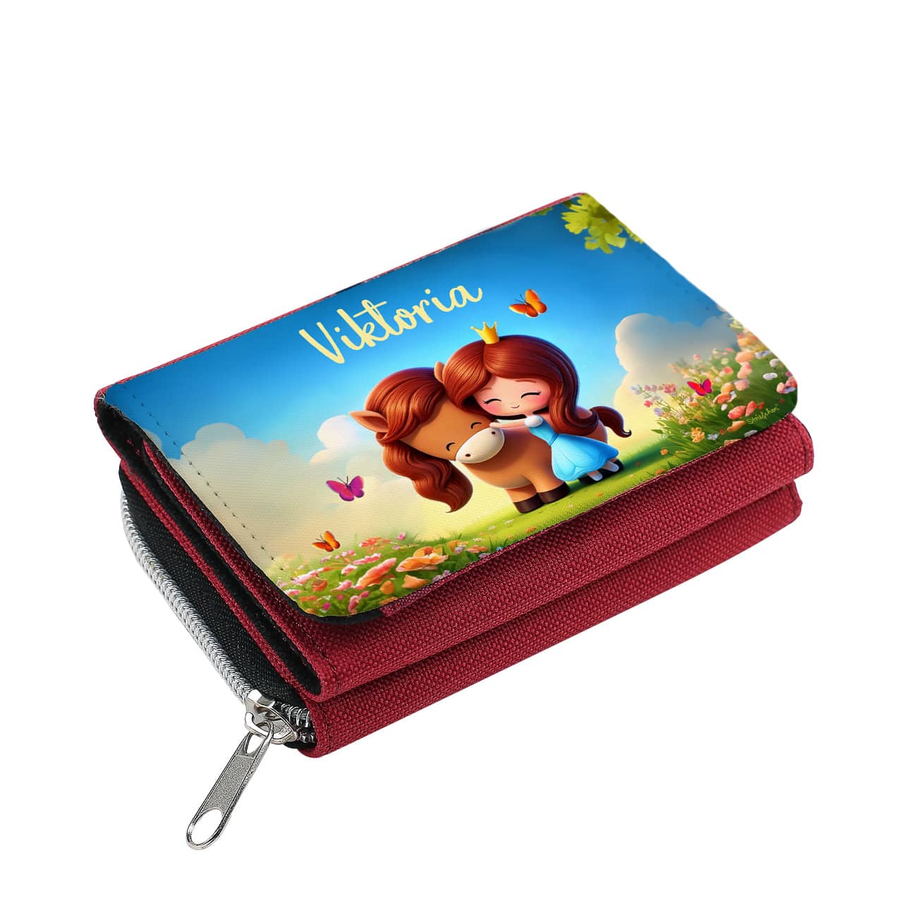 Kindergeldbörse mit Prinzessinnen-Motiv und Wunschname