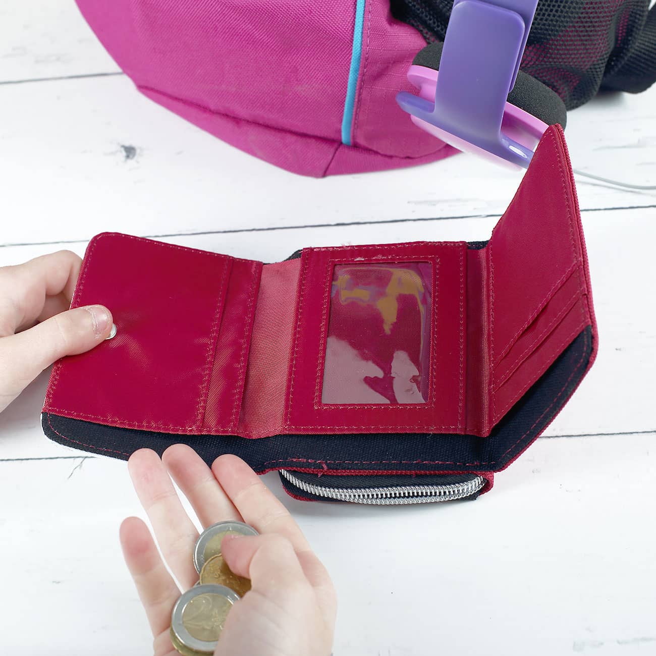 Kindergeldbörse mit Baby-Katze und Name