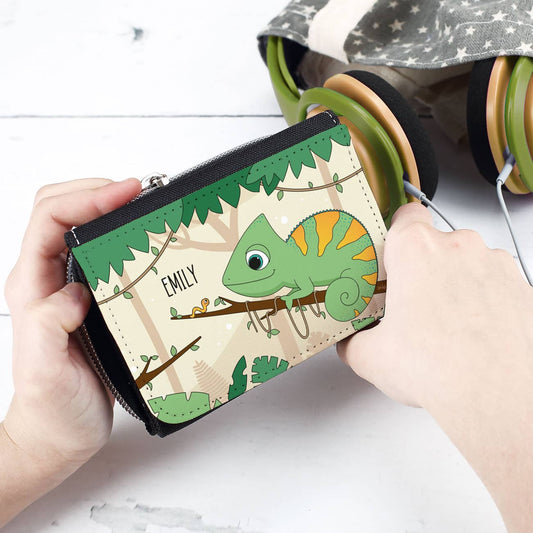Geldbörse mit Dschungel Motiv mit Chamäleon für Kinder
