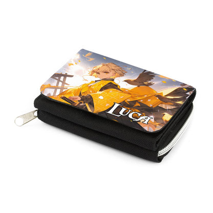 Persönliche bedruckte Geldbörse für Teenager mit Anime-Figur und Name