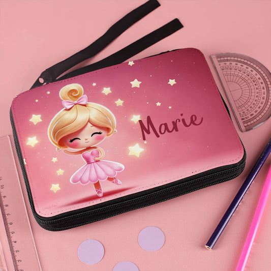 Ballerina-Federmappe mit personalisiertem Aufdruck und Inhalt