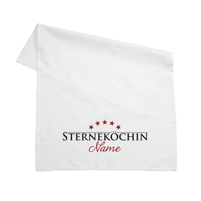 Sterneköchin - Geschirrtuch in Weiss