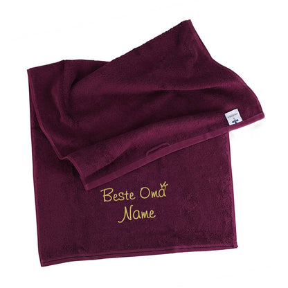 Beste Oma - Handtuch mit Name bestickt, 3 Größen zur Auswahl