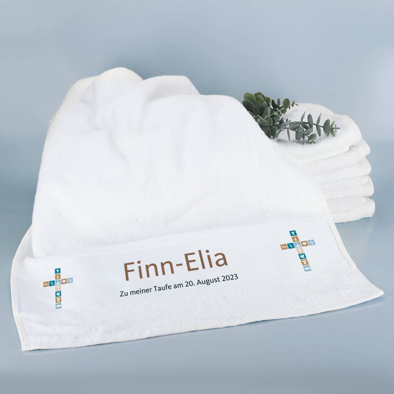 Handtuch für Jungen zur Taufe, Kommunion, Konfirmation 