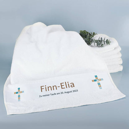 Handtuch für Jungen zur Taufe, Kommunion, Konfirmation 