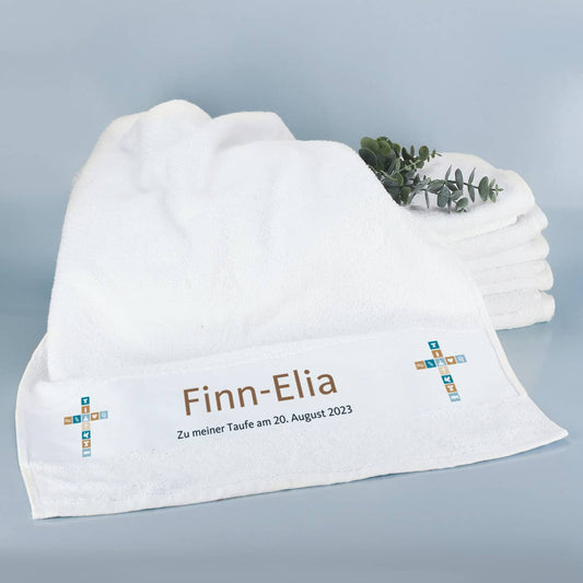 Handtuch für Jungen zur Taufe, Kommunion, Konfirmation 