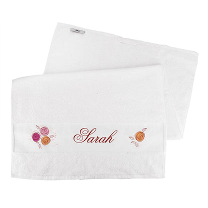 Handtuch mit Name und Rosen