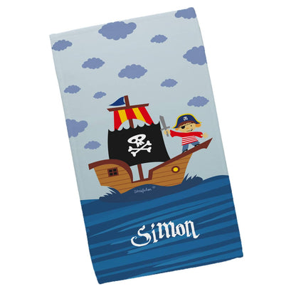 Piratenhandtuch in zwei Größen mit Name bedruckt