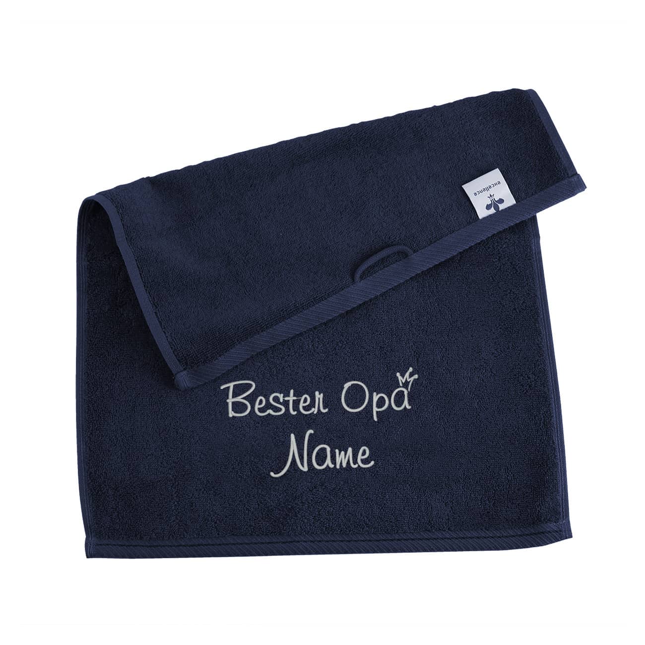 Bester Papa - Gästehandtuch mit Name bestickt