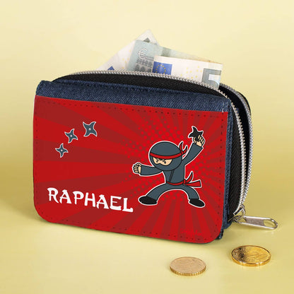 Ninja - Geldbörse mit Name für Kinder