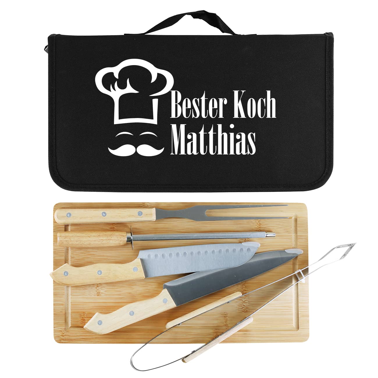Personalisiertes Set für einen Chefkoch oder Chef am Grill