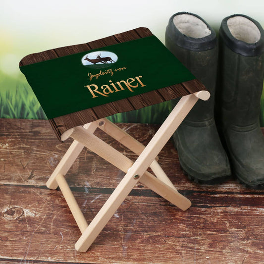 Klapphocker mit Namen für Jäger